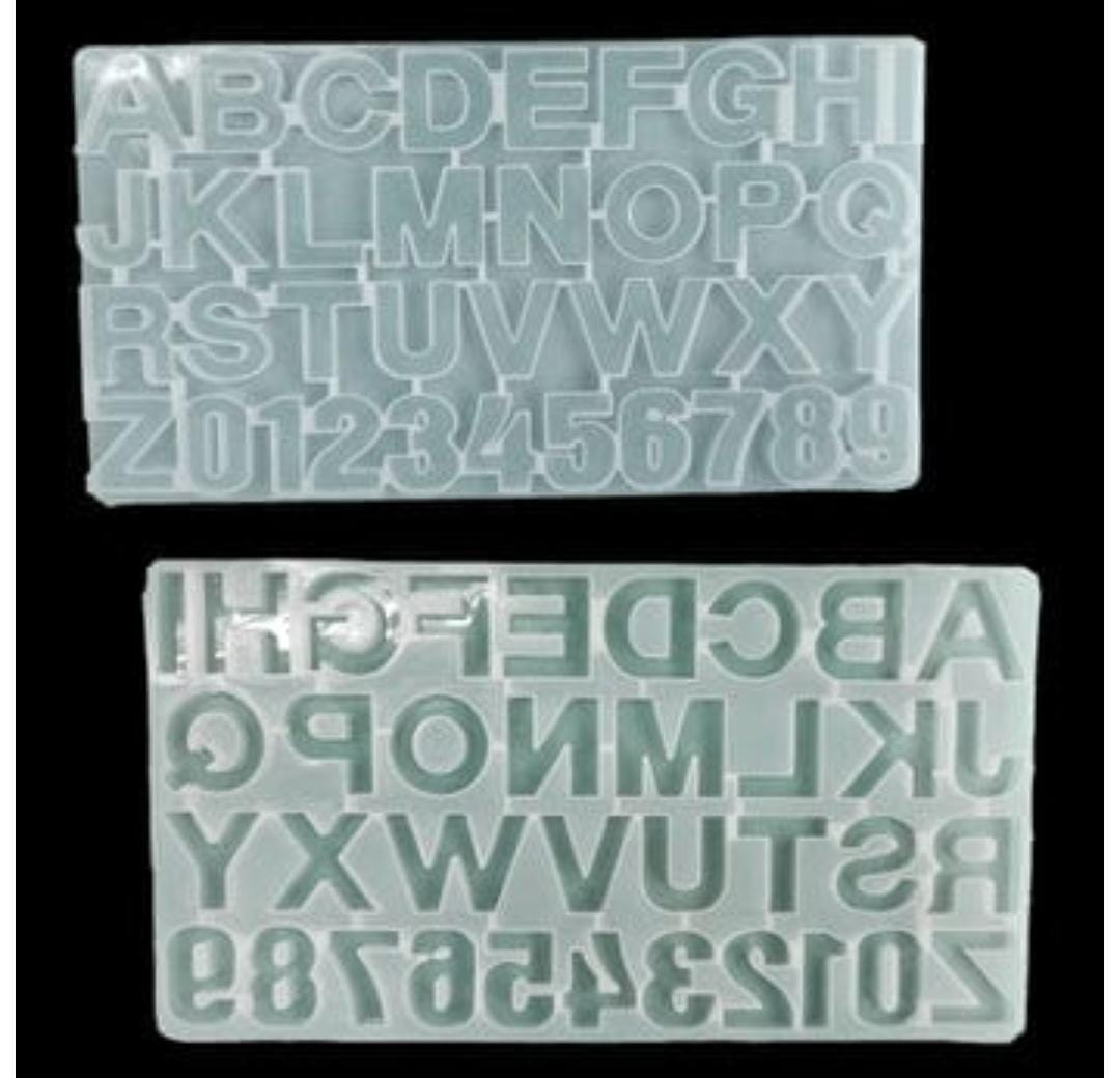 Back pouring Alphabet Keychain Mould without hole
