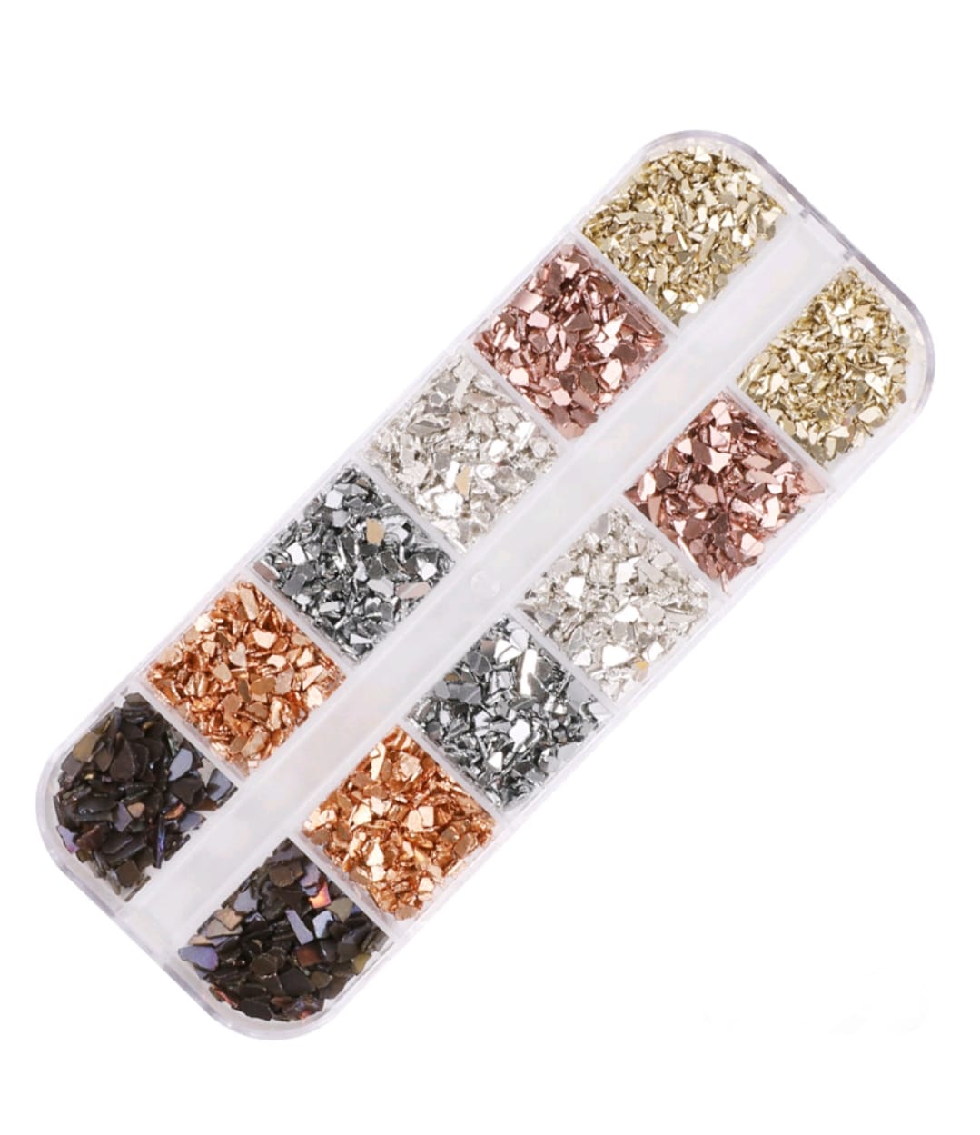 Glass chips/Granules - Multi colour pack of 12