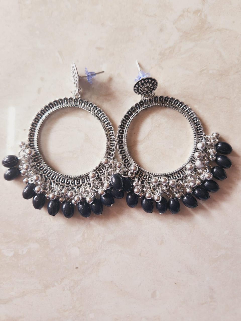 Earrings/ Jhumka - Black I