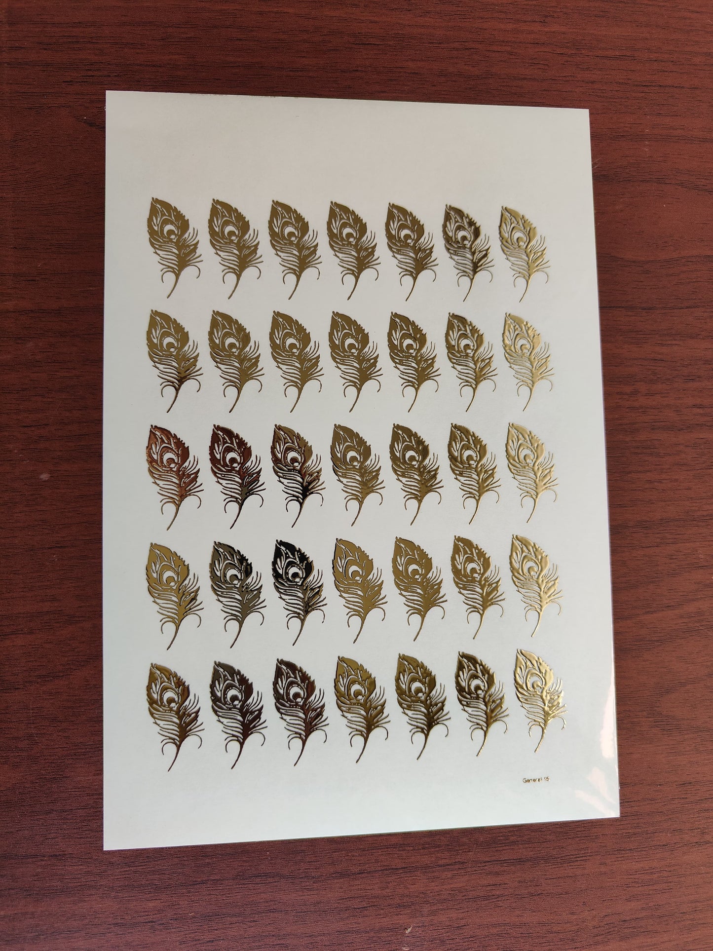 A5 sheet peacock feather/ Morpankh Embossed stickers