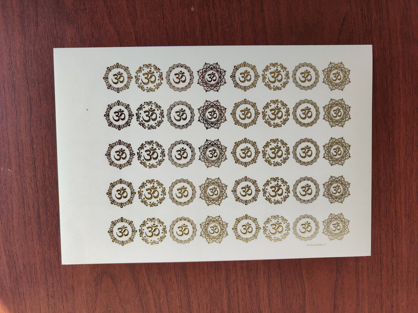 Om Embossed stickers - II