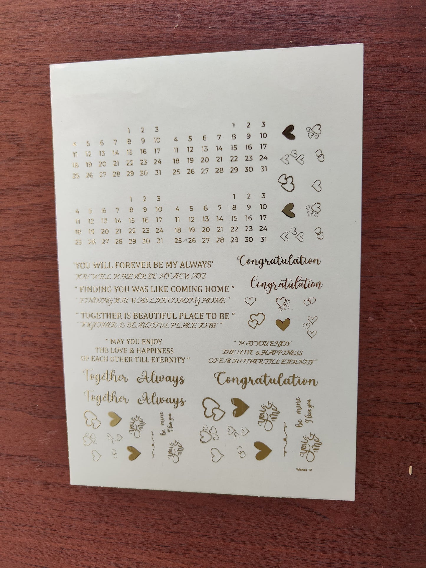 Together Always/ Congratulations Embossed Sticker