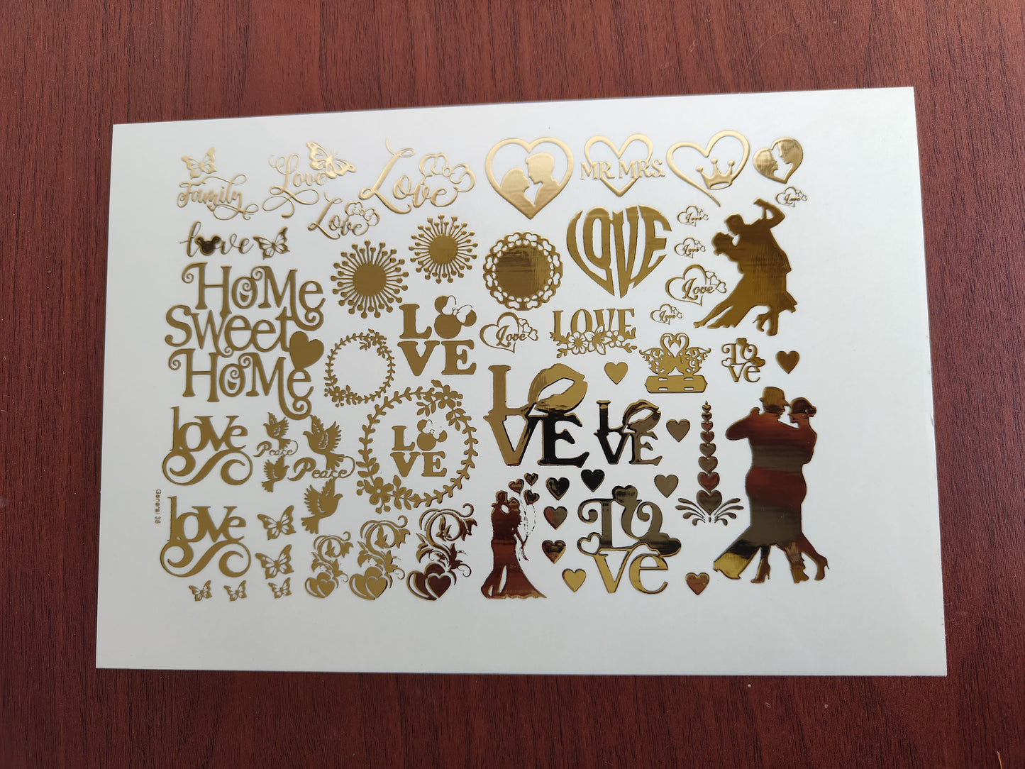 Love/ Sweet Home Embossed Stickers