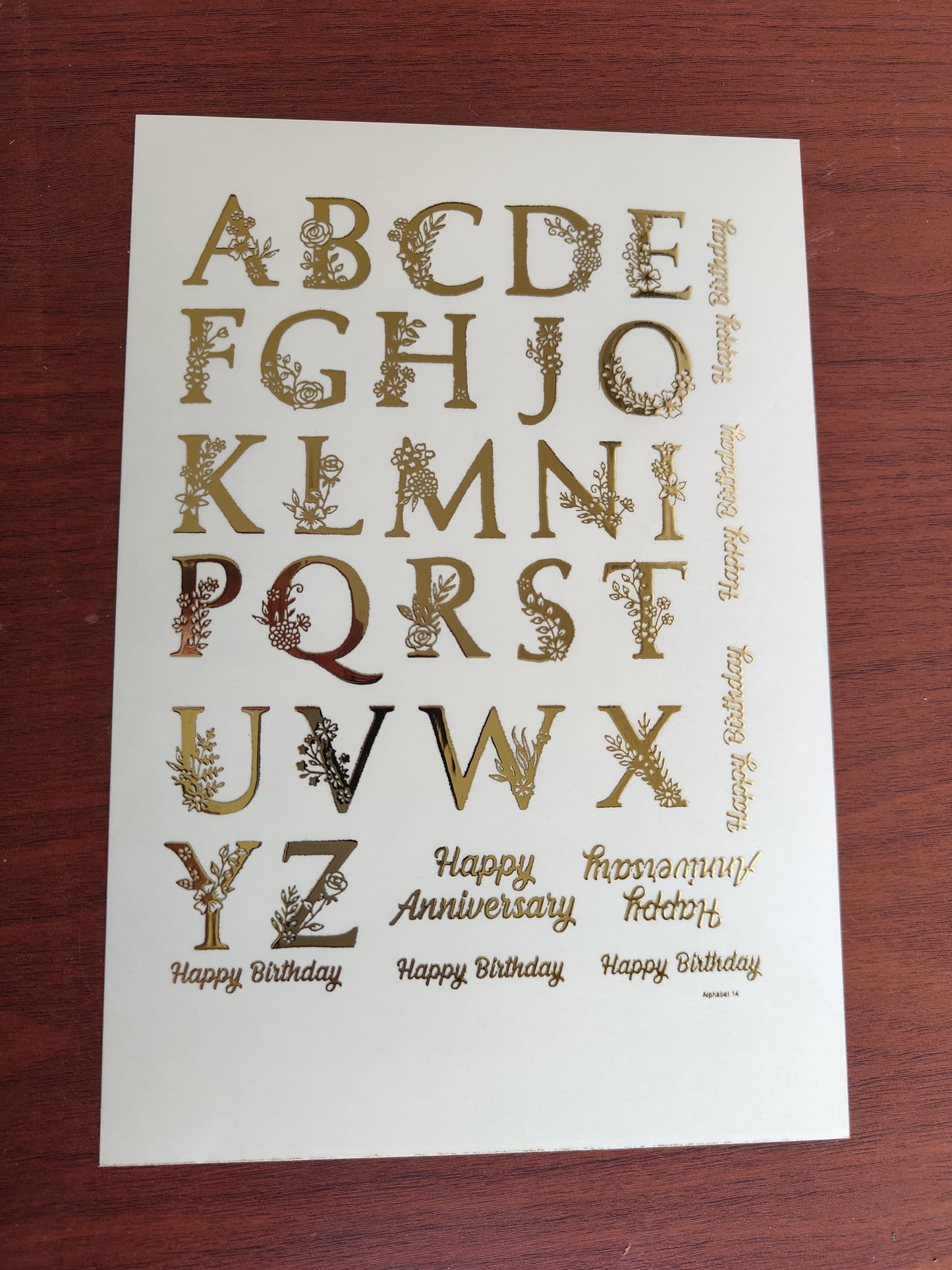 Alphabet Embossed Stickers -III