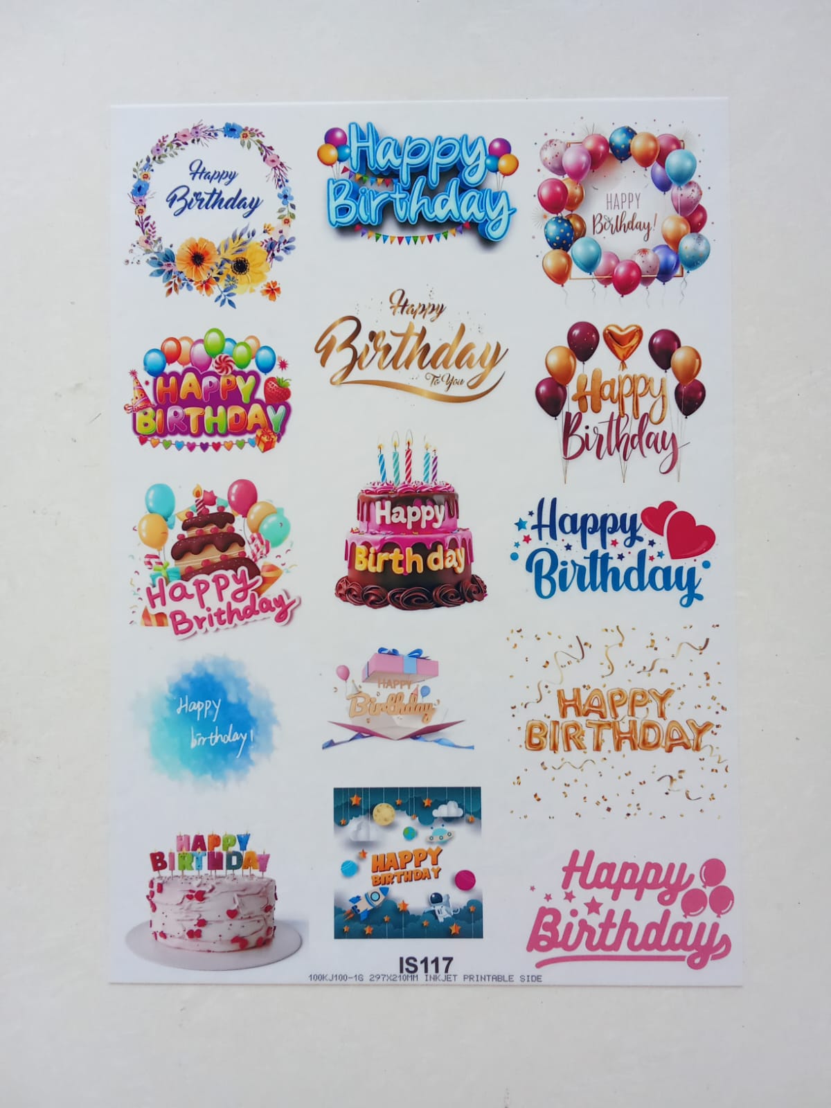 Happy Birthday Insert sheet