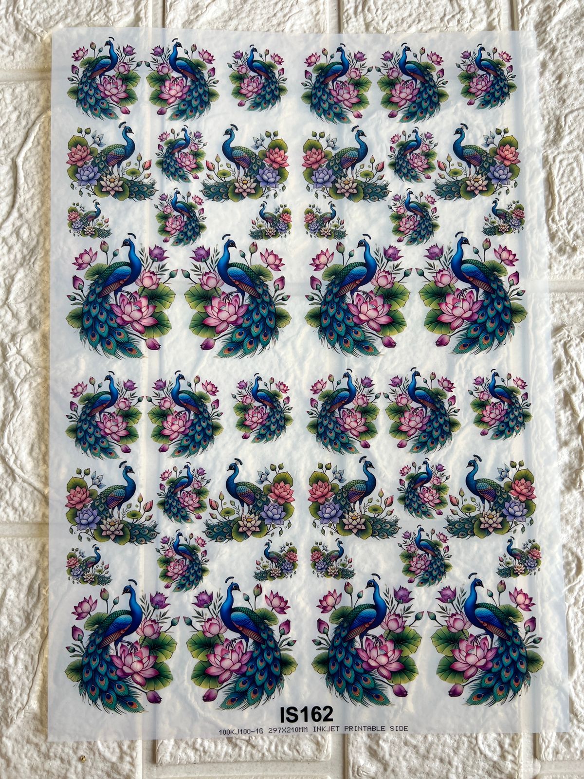 Peacock Insert sheet A4 Size