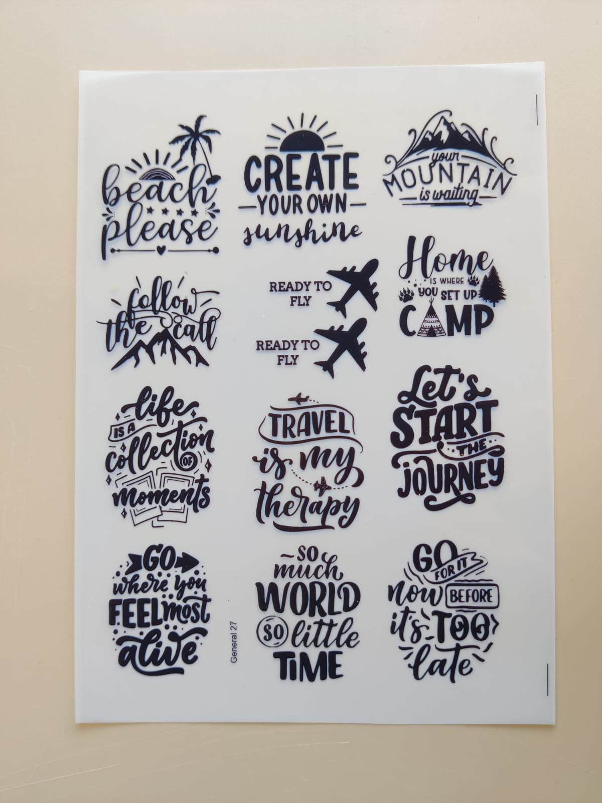 Create Your Own Sunshine Black Insert sheet A5 Size