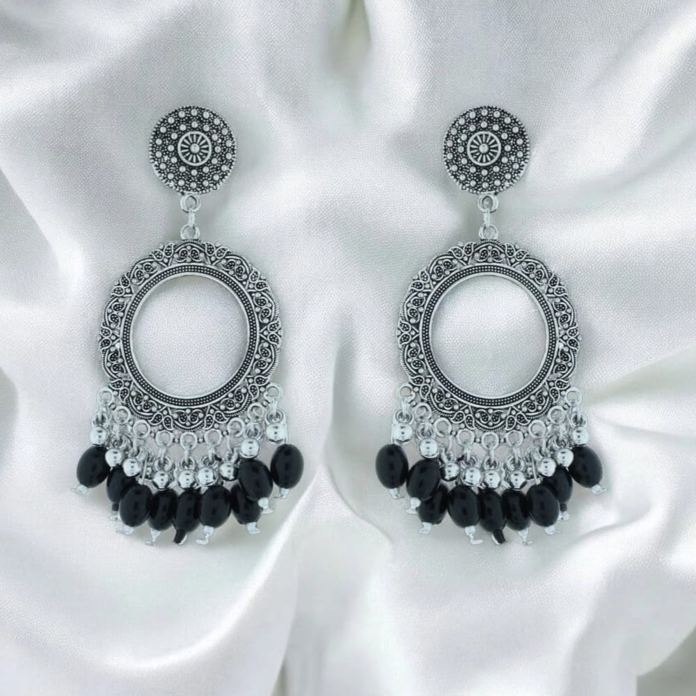 Earrings/ Jhumka - Black J