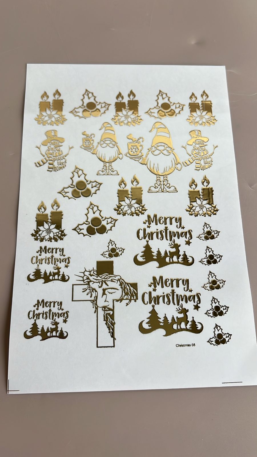 Christmas Embossed Stickers -IV