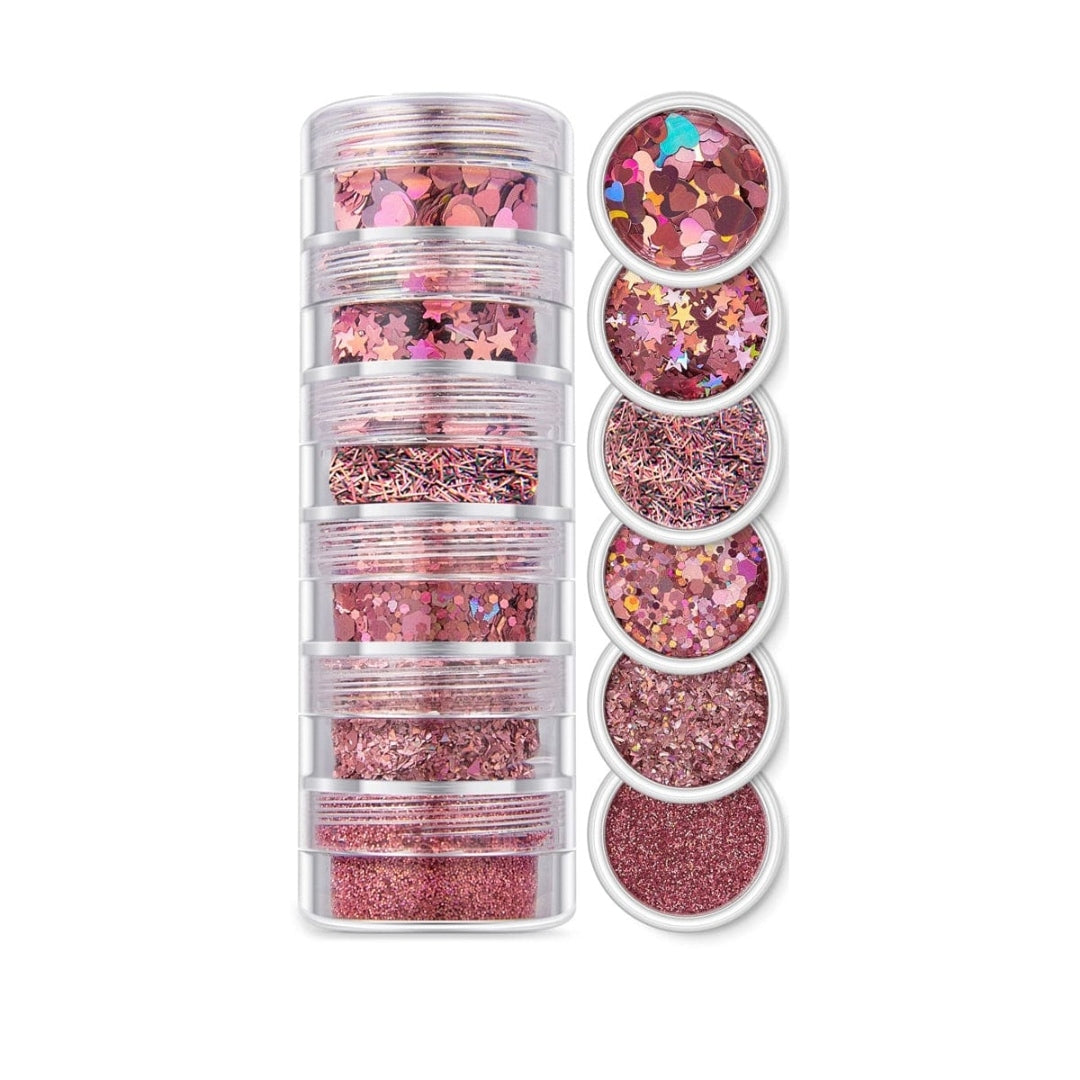 6 In 1 Glitter & Chunks Pink