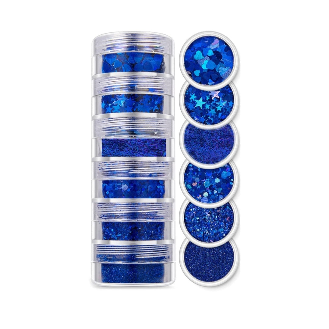 6 In 1 Glitter & Chunks Blue