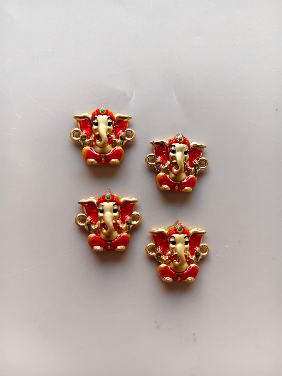 Red Ganesha Charms - Metal