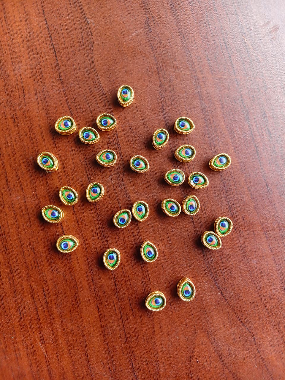 Oval Peacock Charm/ Leaf shape peacock charm