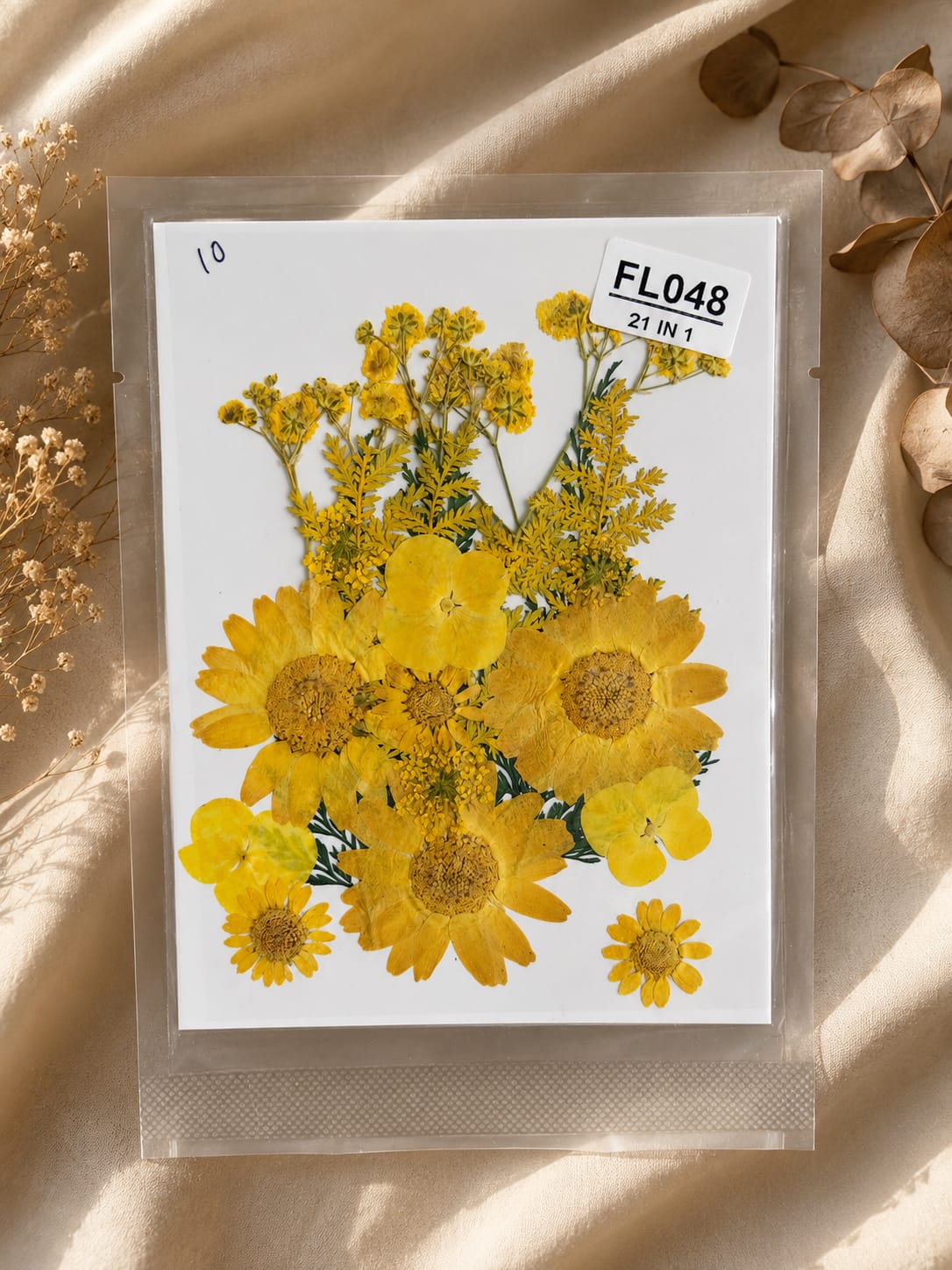 21 In 1 Pressed Flowers yellow
