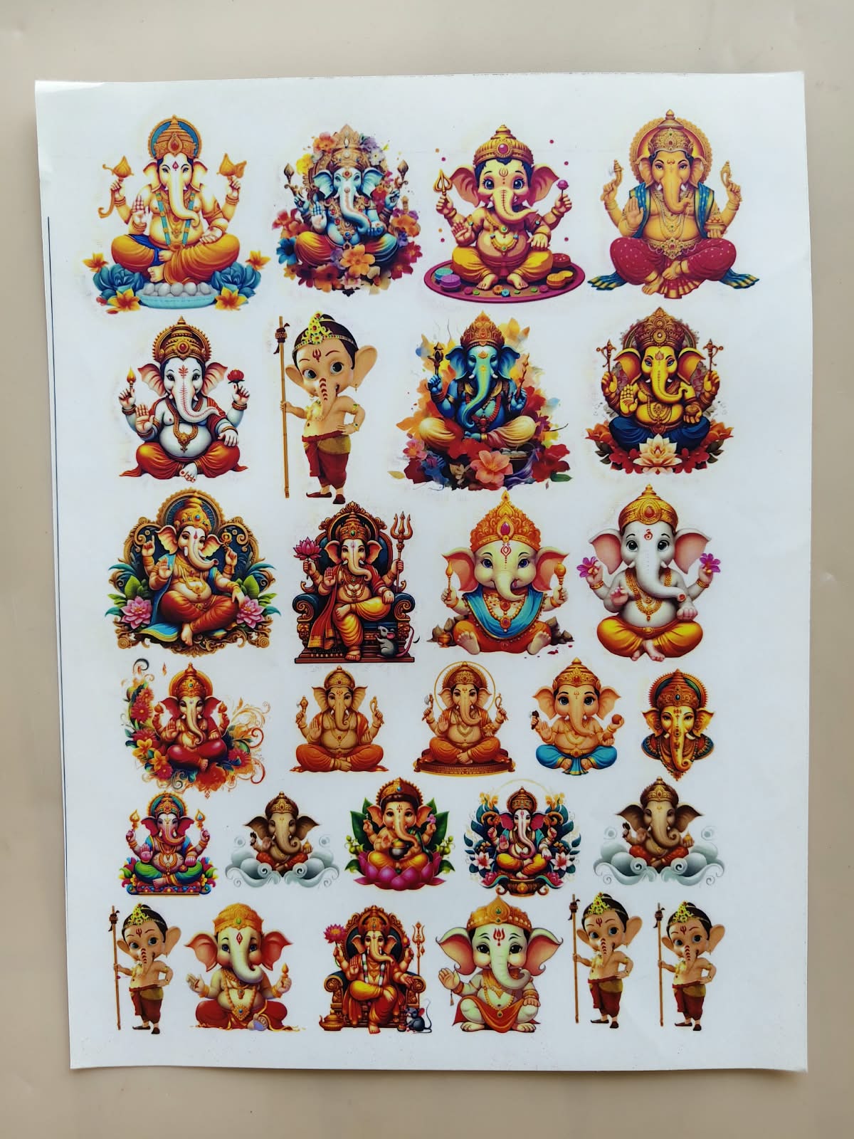 Ganesha Colourful sticker A4 size