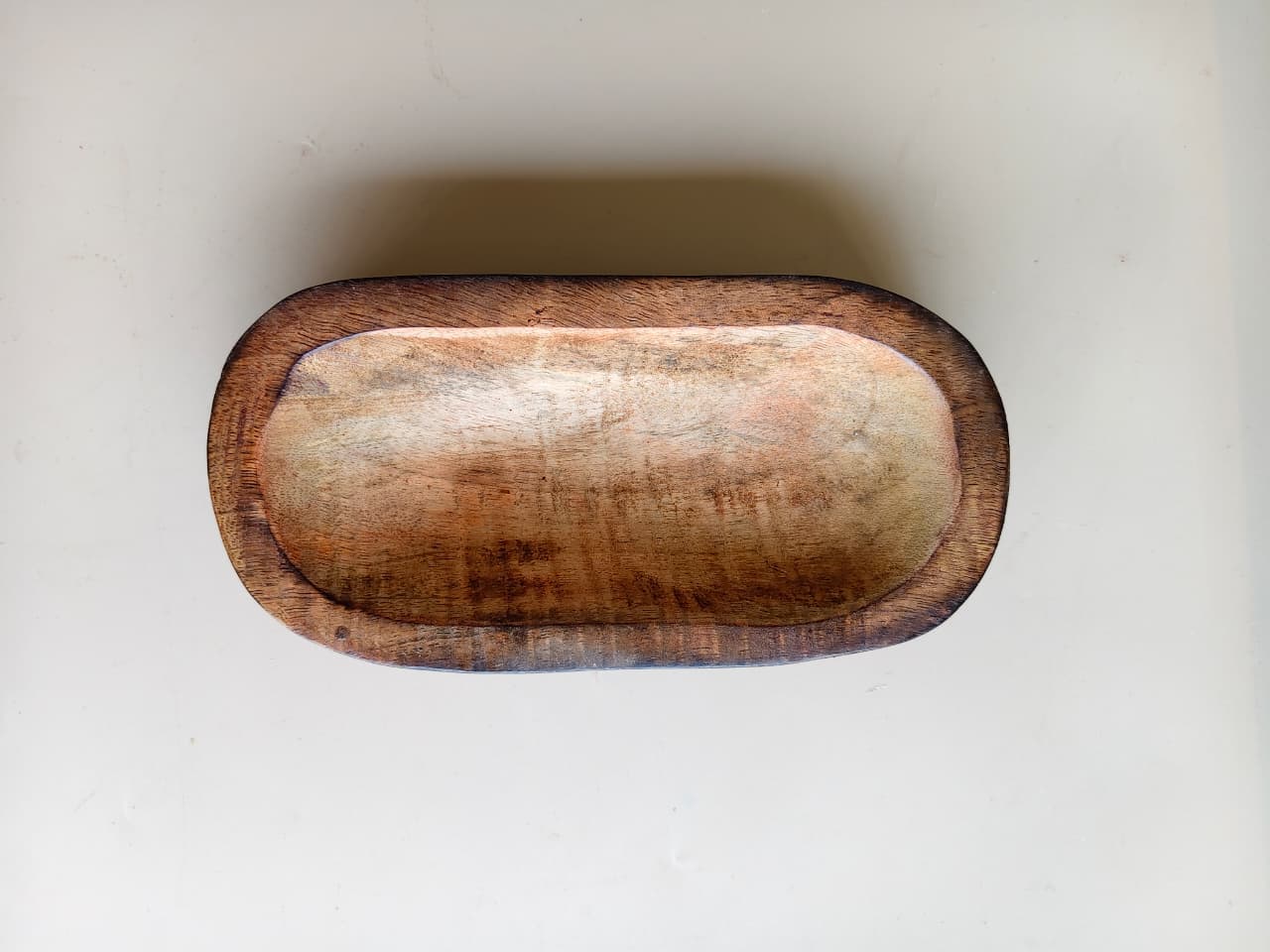 Wooden Candle Oval Bowl