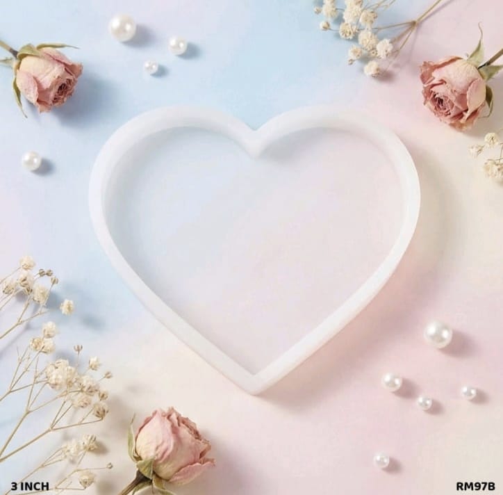 Heart keychain pendant mould - 3 inch
