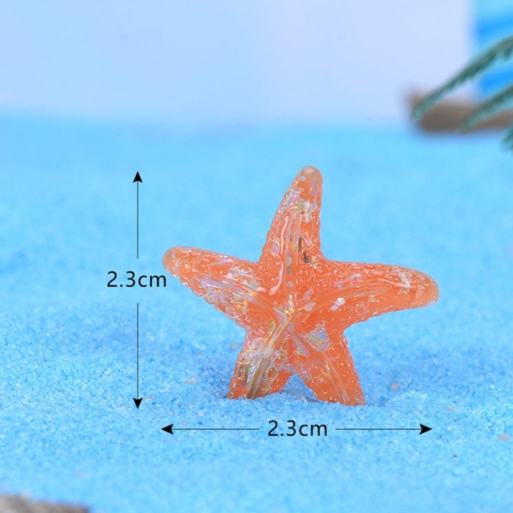 Orange Crystal StarFish - Pack of 2