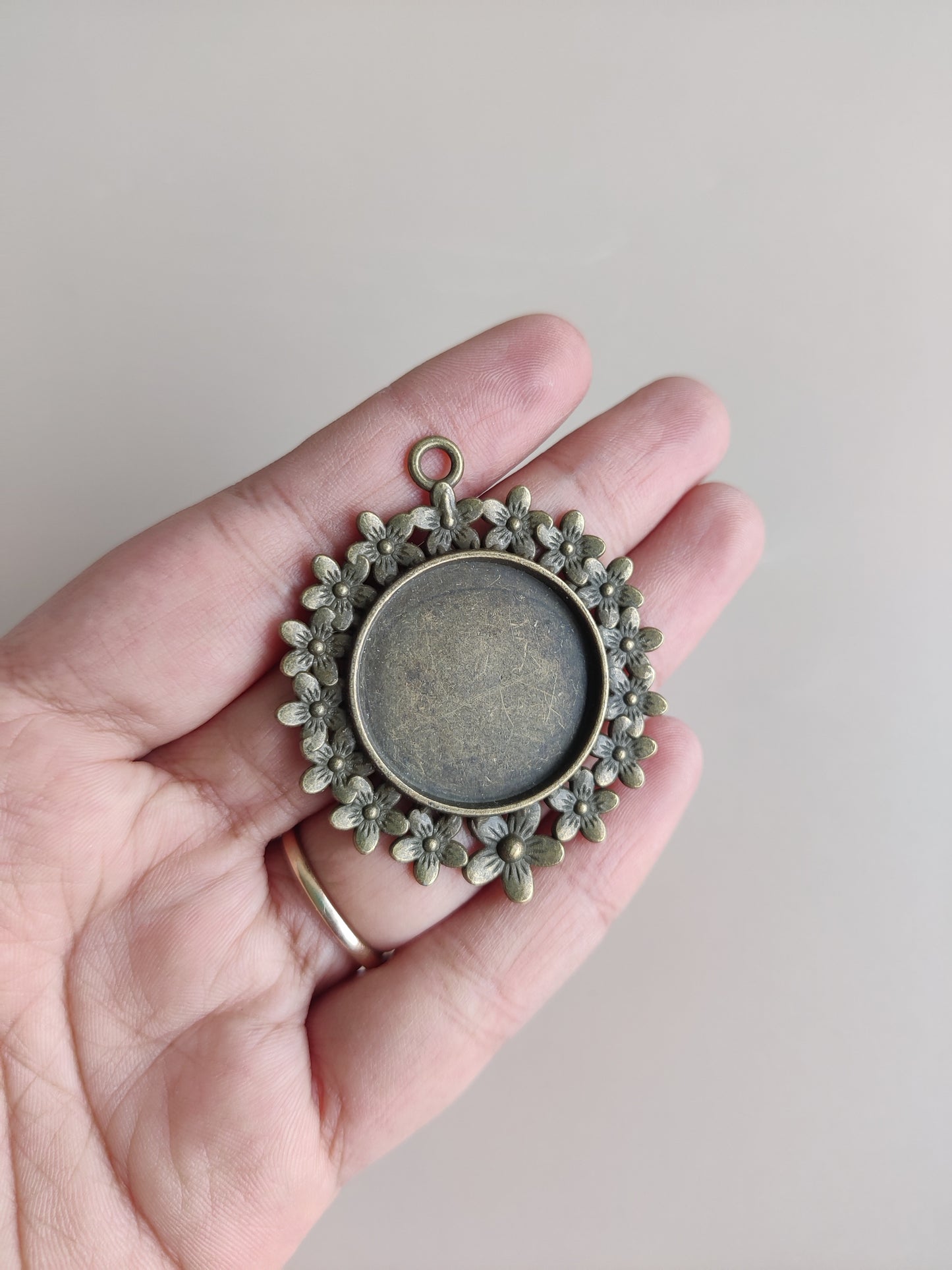 Vintage / Antique Bezel pendant- C