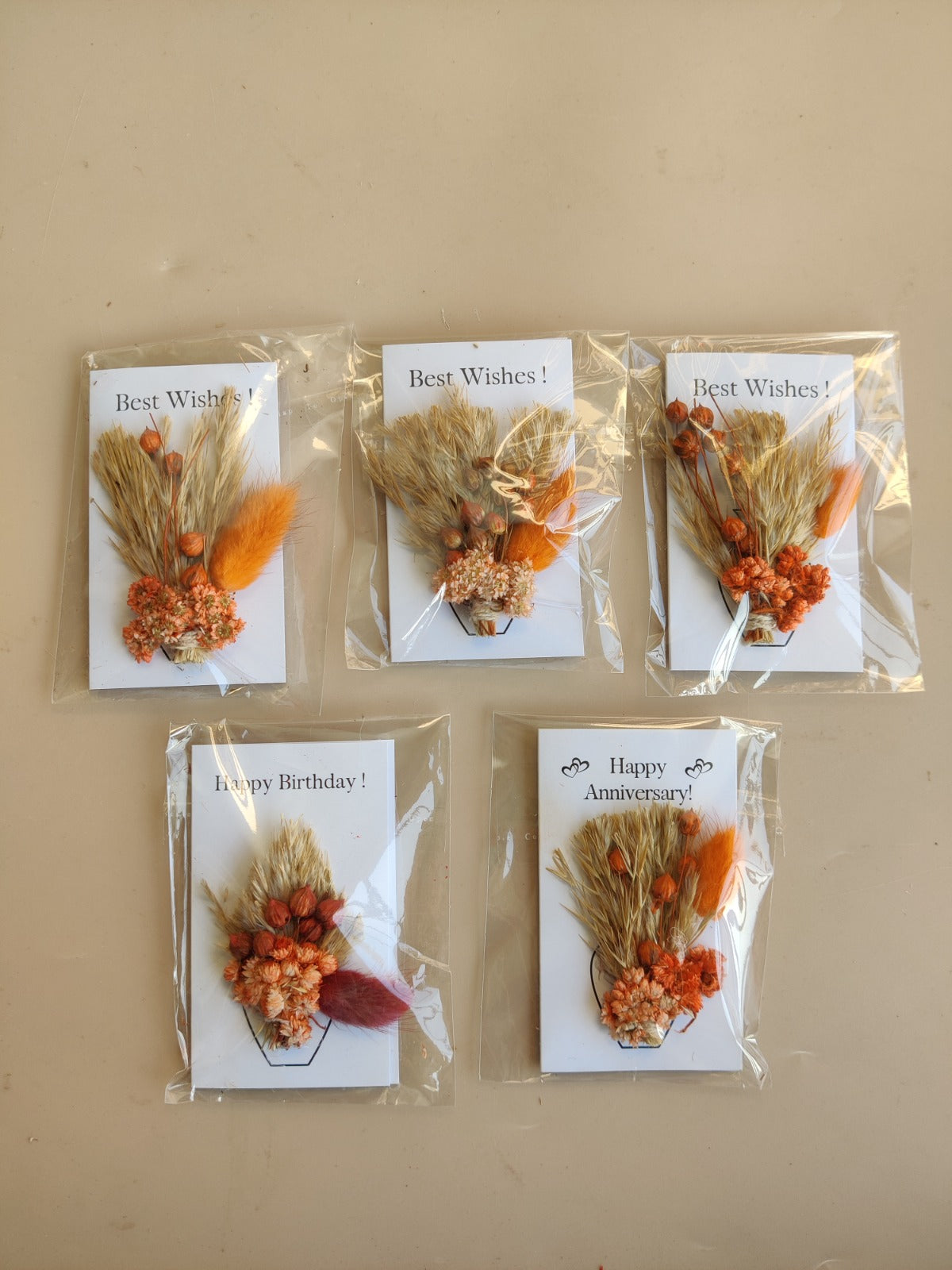 Flower bunch, gift card, flower bouquet - Orange