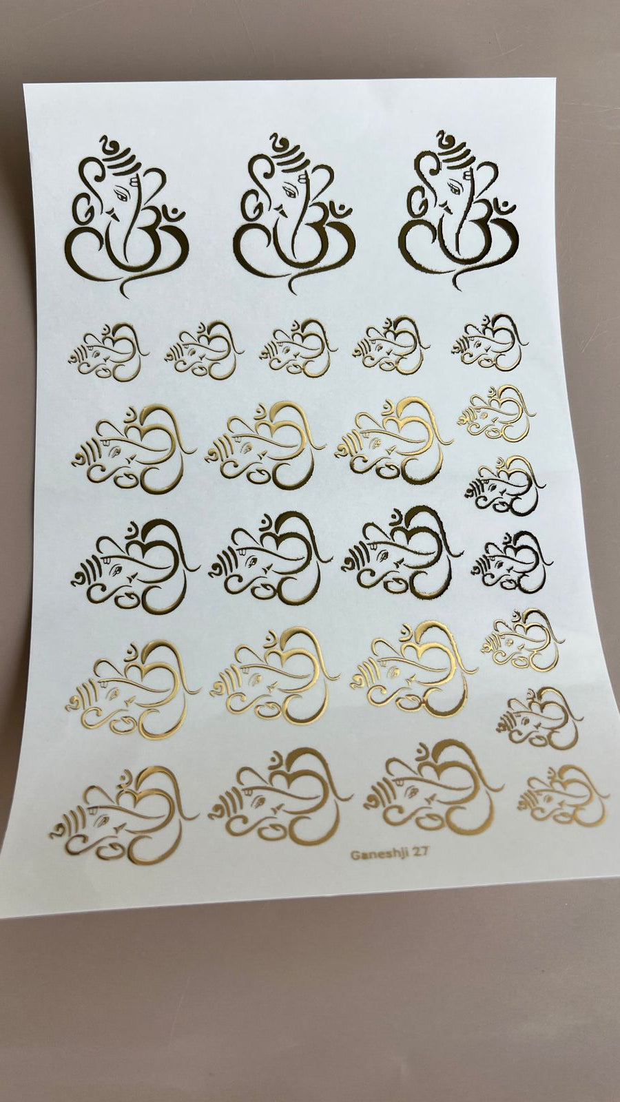 Ganesha embossed stickers - IX