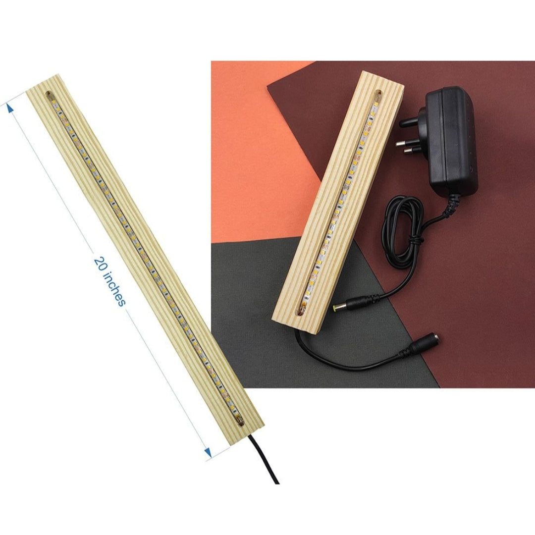 LED Wooden Name Stand with Adaptor