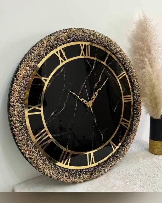 DIY Black golden Clock Kit - 10 inch