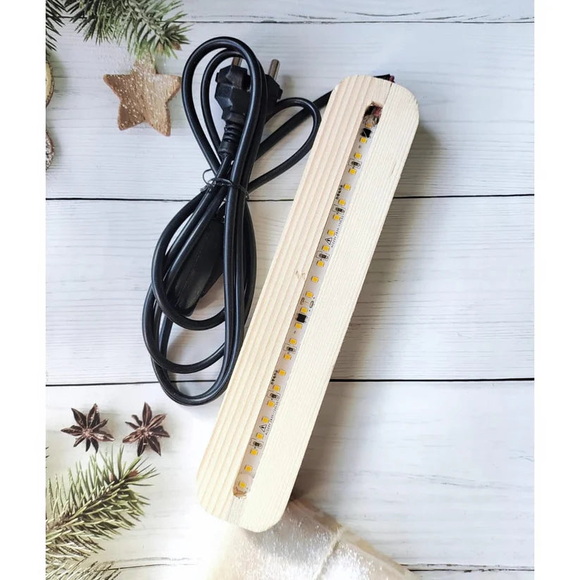 8" LED Wooden Name Stand with wire