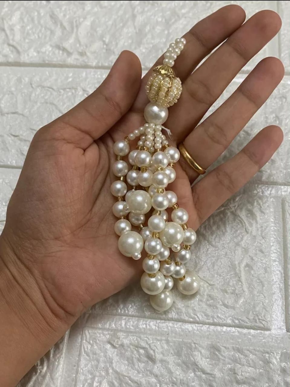 Heavy Long Pearl Rakhi / Lumba Latkan