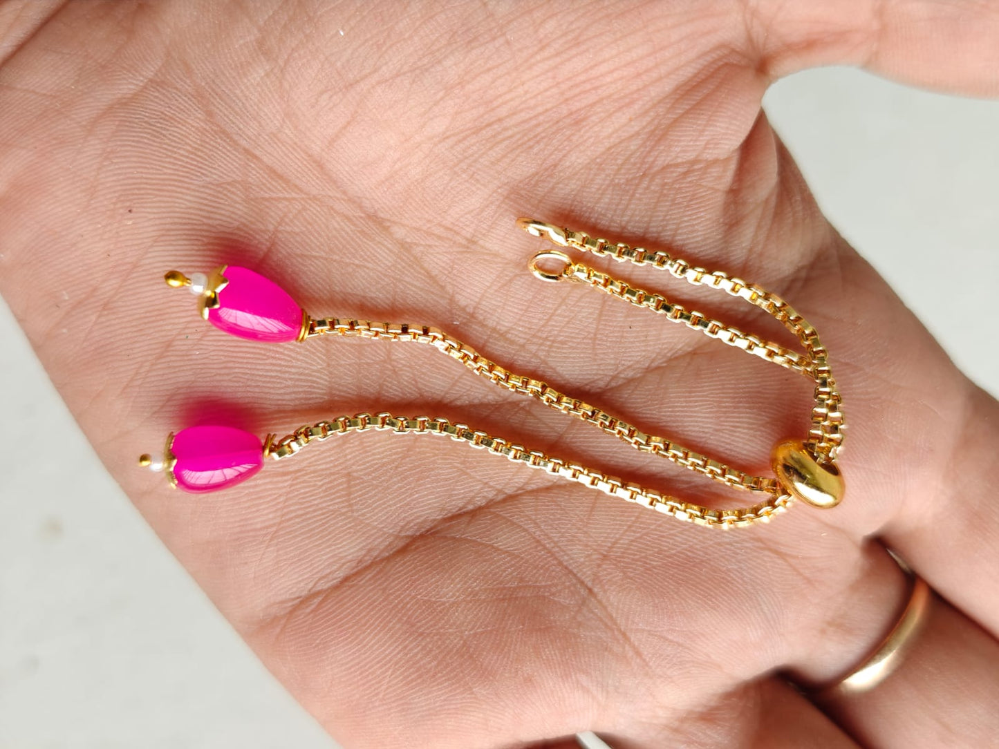 Pink Rakhi bracelet Chain