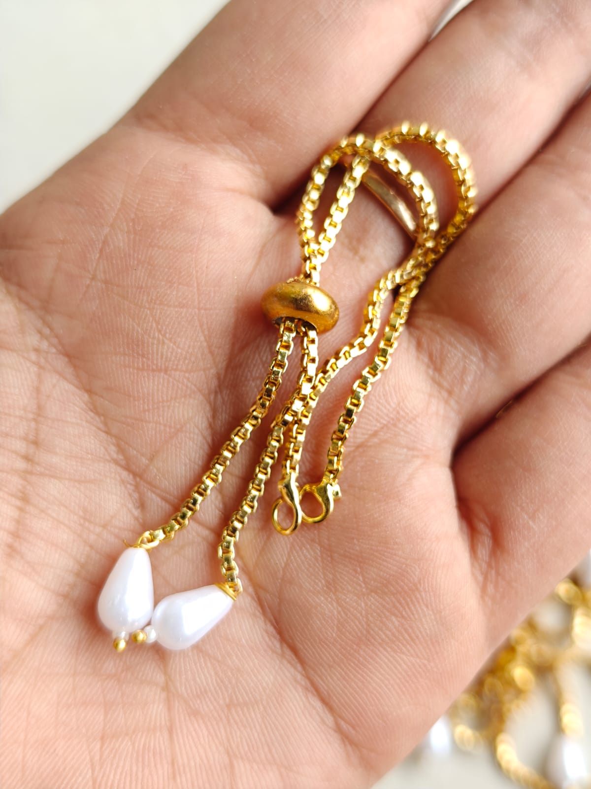 White Rakhi bracelet Chain