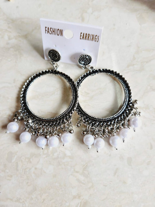 Earrings/Jhumka - Round White I