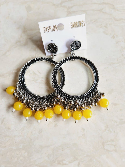 Earrings/Jhumka - Round Yellow I