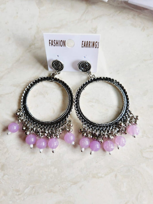 Earrings/Jhumka - Round Lilac I