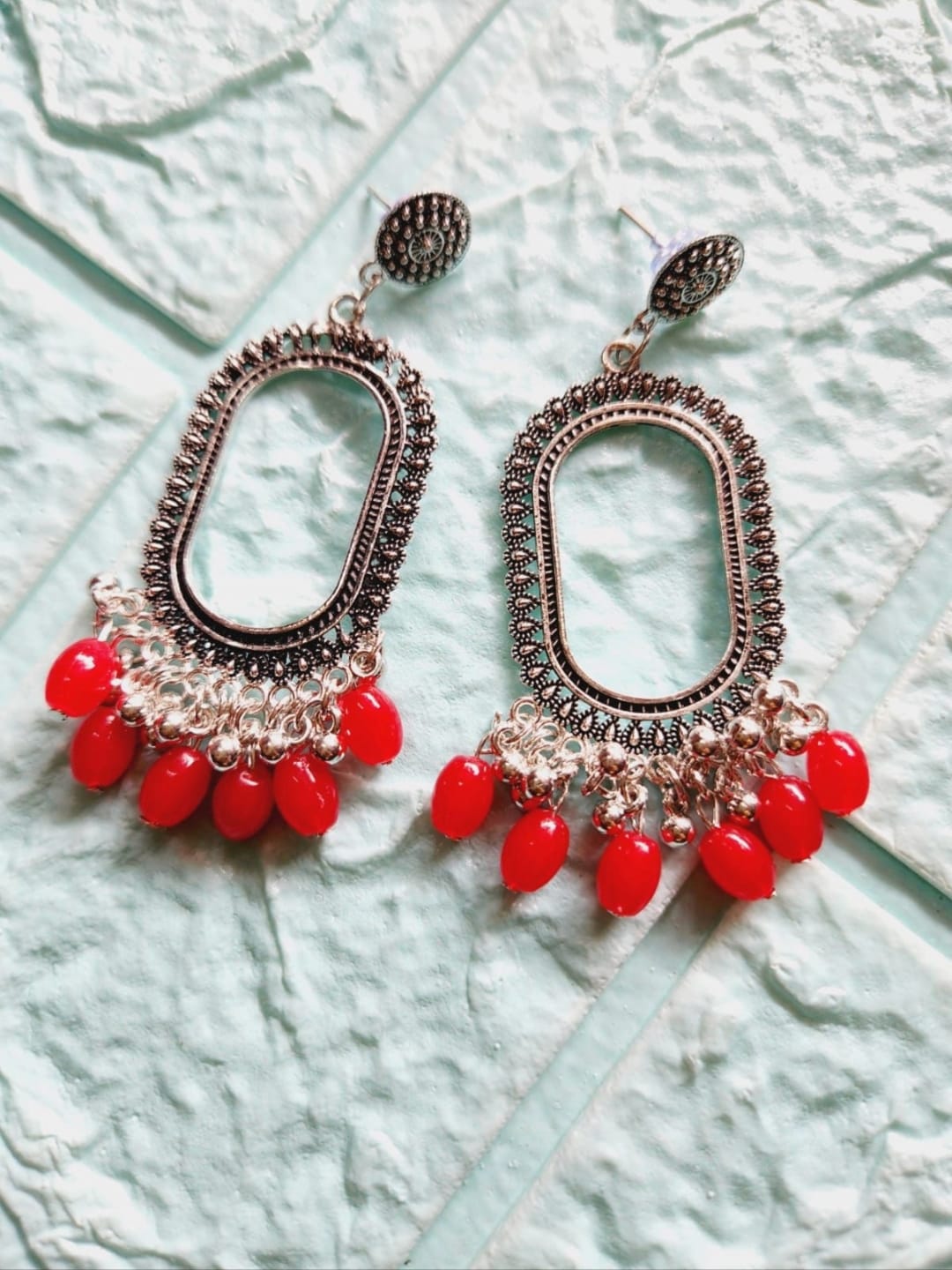 Earrings/Jhumka - Red F