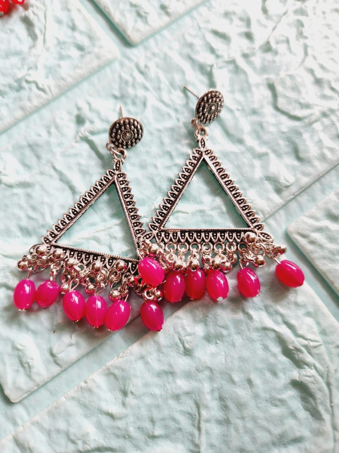 Earrings/Jhumka - Pink E