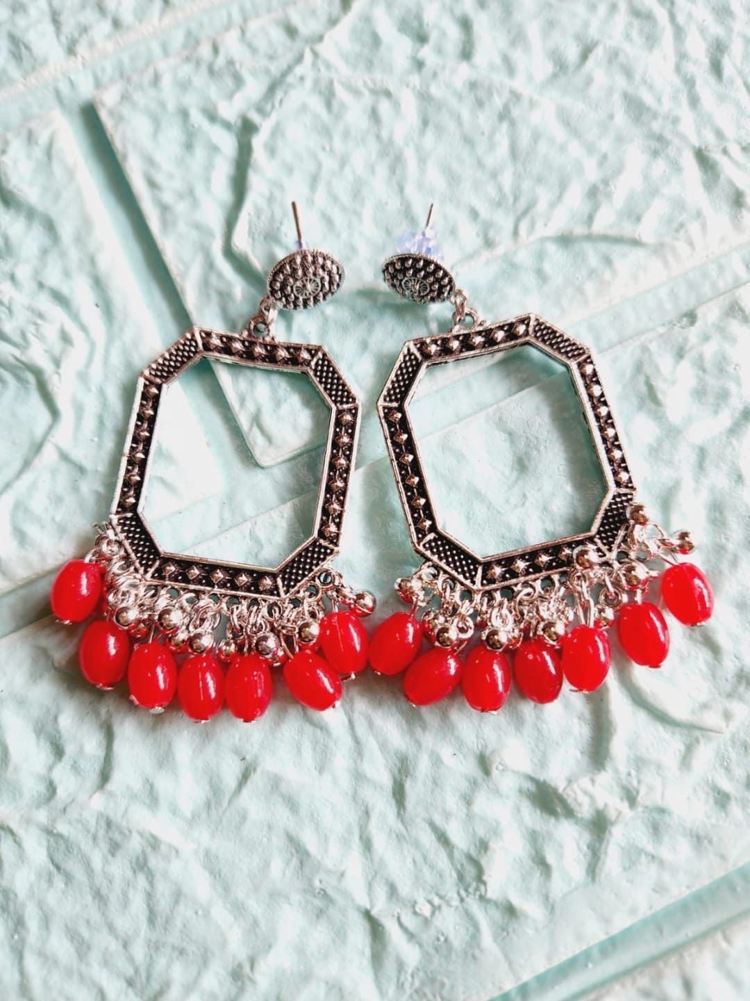 Earrings/Jhumka  - Red A