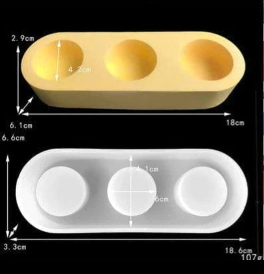 1/2/3 Round tea light candle mould