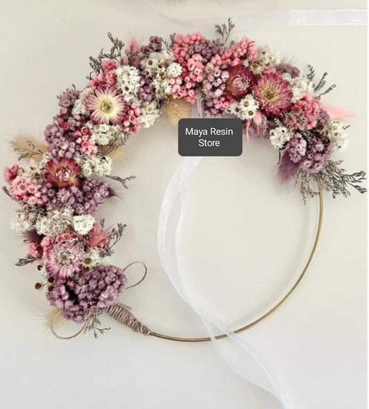 Decorated hoop - Pink & White