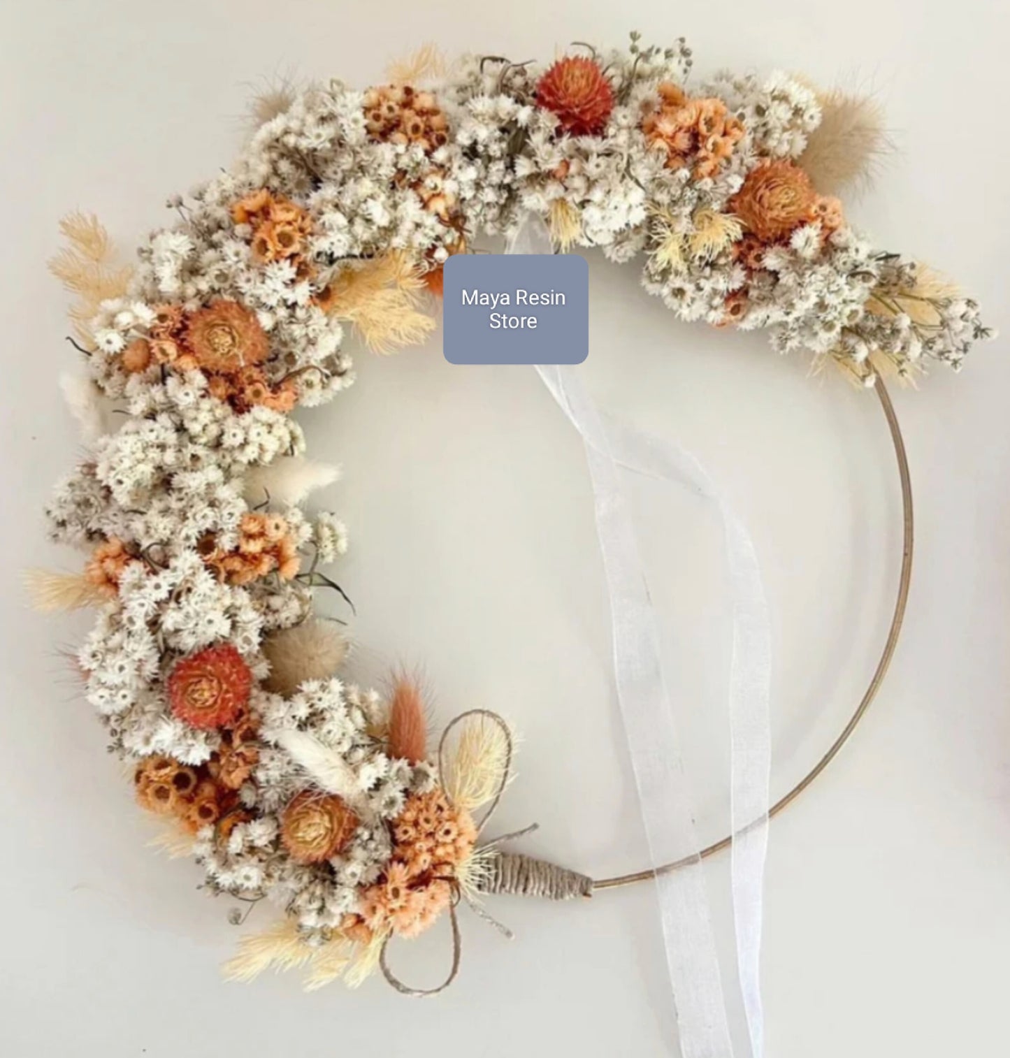 Decorated hoop - Orange & white