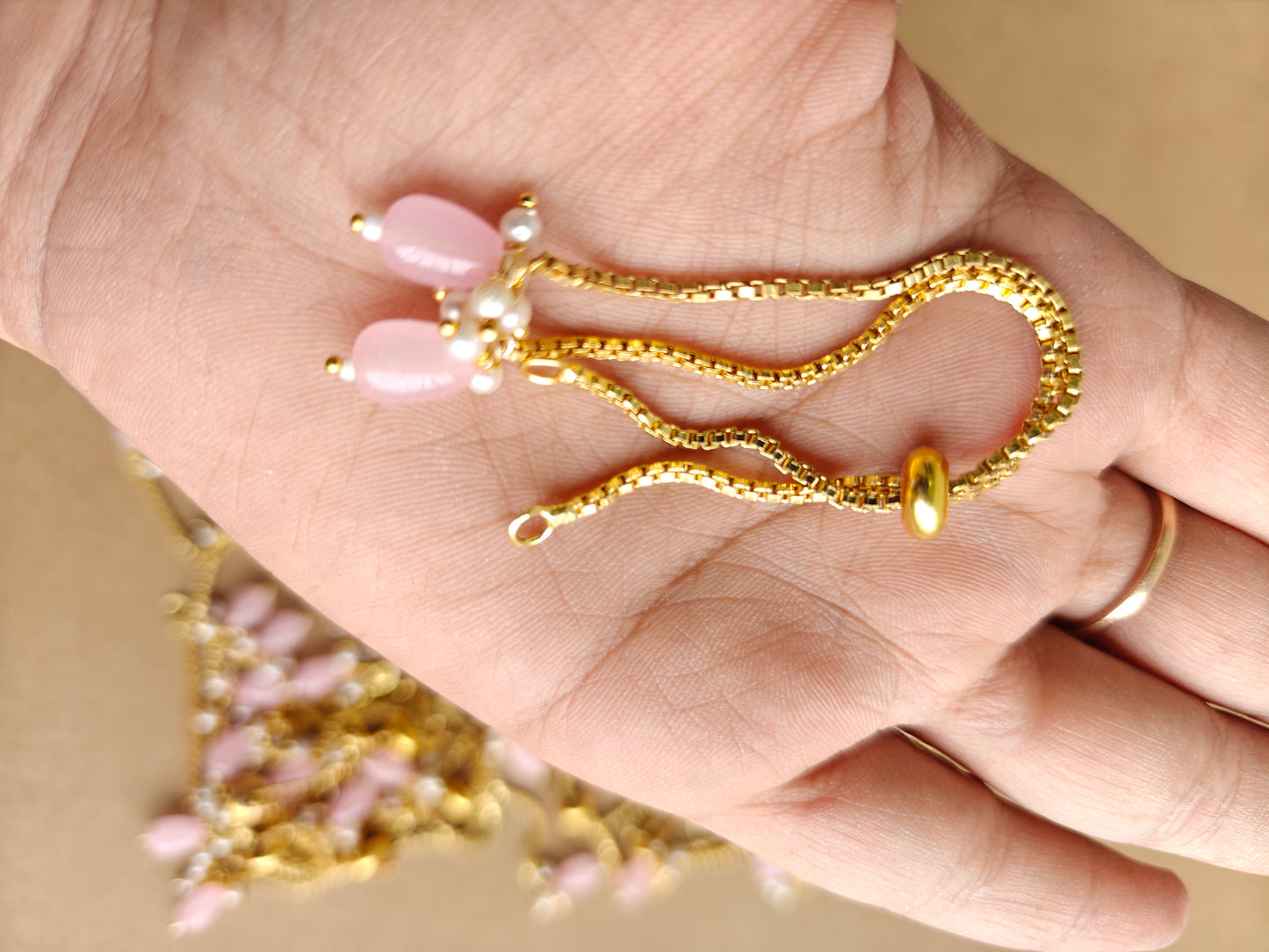 Pink ghungroo Rakhi bracelet Chain