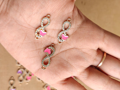 Infinity heart charms Pink
