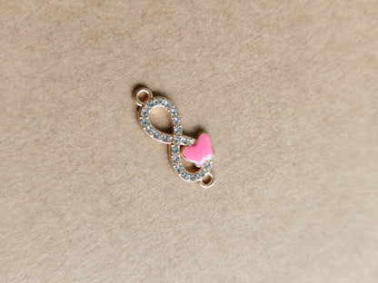 Infinity heart charms Pink