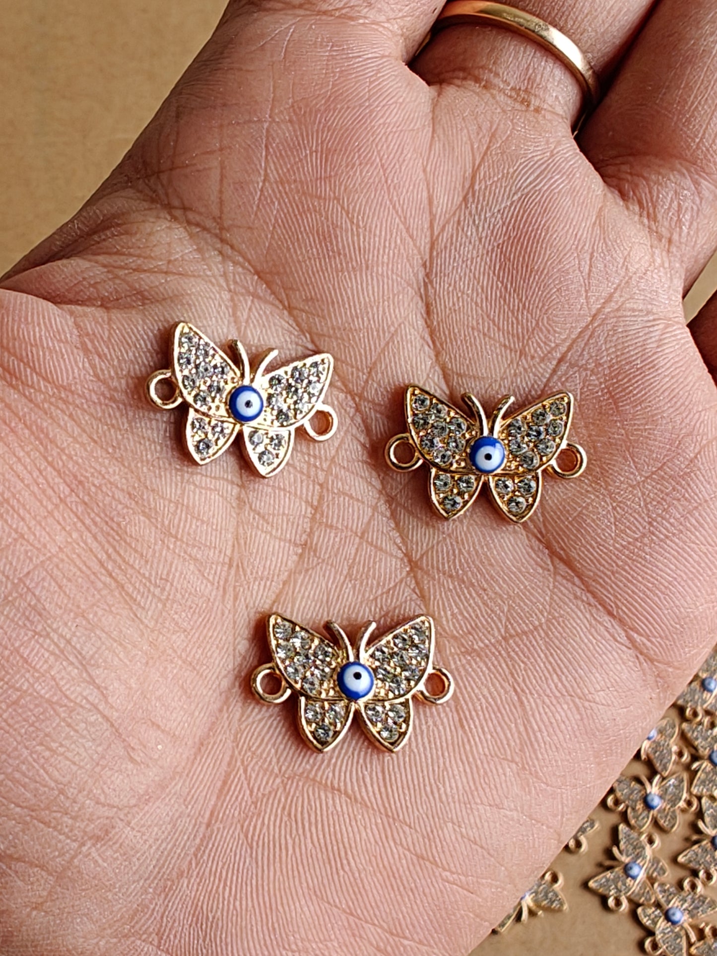 Butterfly Evil eye charms