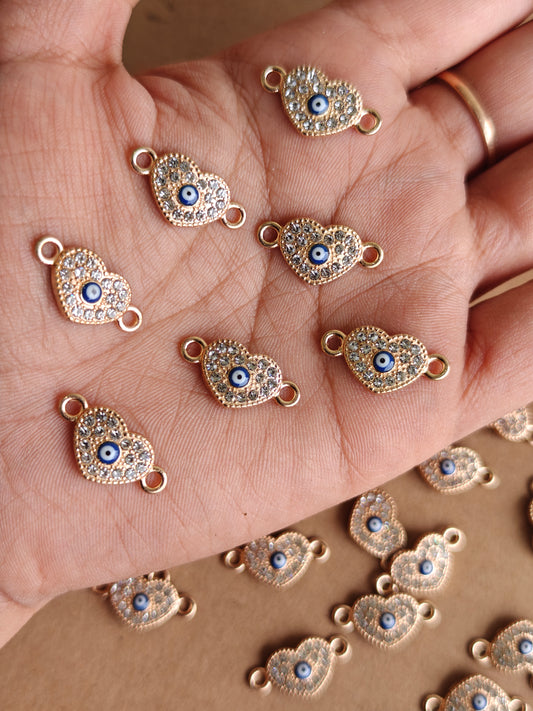 Heart shaped Evil eye charms