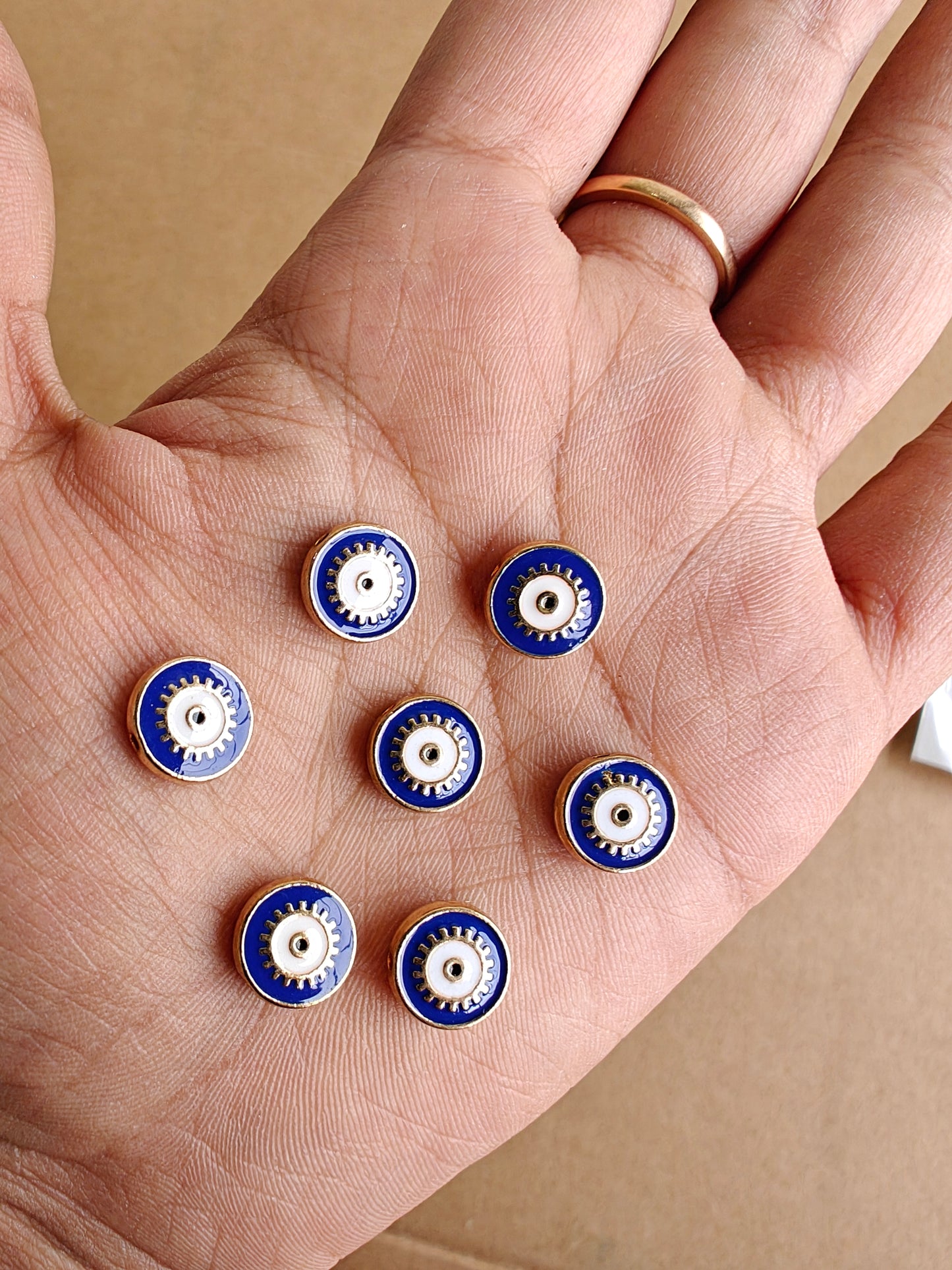 Blue round Evil eye charms