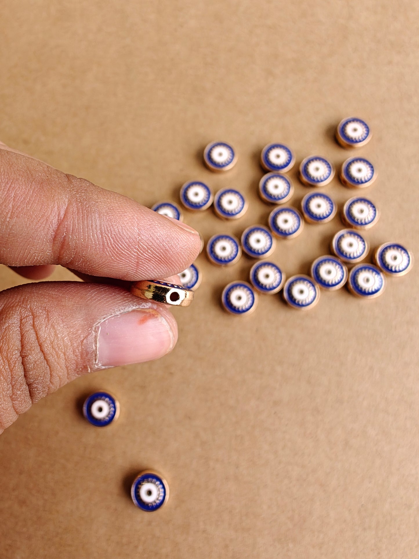 Blue round Evil eye charms