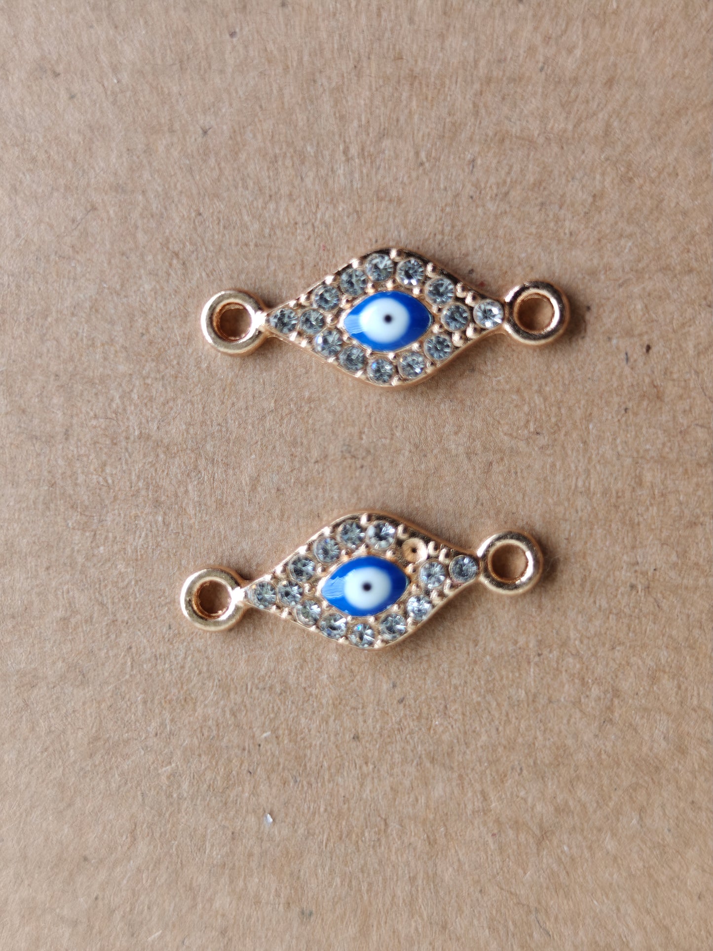 Leaf shaped Evil eye with stones charms