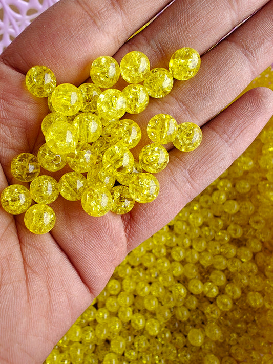 Crackle beads for Rakhi & Bracelet - Yellow