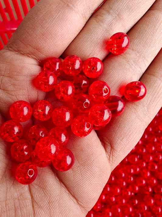 Crackle beads for Rakhi & Bracelet - Red